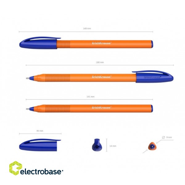 Lodīšu pildspalva ErichKrause U-108 Orange Stick, 1mm, zila image 2