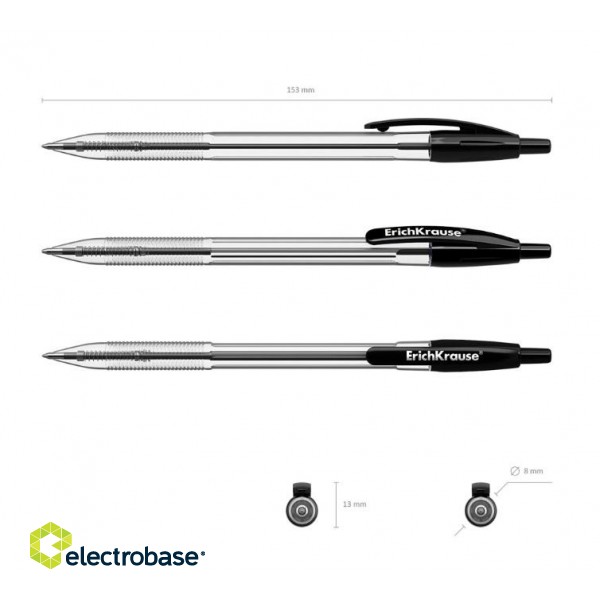 Lodīšu pildspalva ErichKrause R-301 Classic Matic, 1mm, automātiska, melna image 2