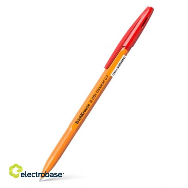 Шариковая ручка ErichKrause R-301 ORANGE, 0.7мм, красная фото 1