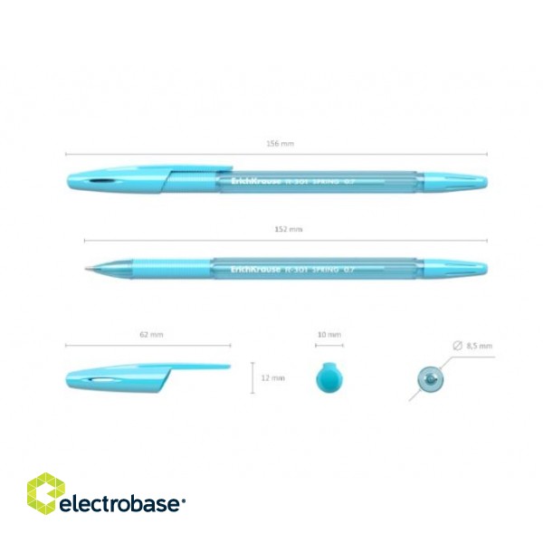 Шариковая ручка ErichKrause R-301 SPRING Stick&Grip, 0.7мм, синяя, ассорти корпус фото 3