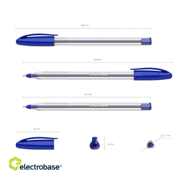 Lodīšu pildspalva ErichKrause U-108 Classic Stick, 1.0mm, zila paveikslėlis 2