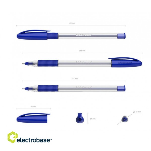 Шариковая ручка ErichKrause U-109 Classic Stick&Grip, 1мм, синяя фото 2