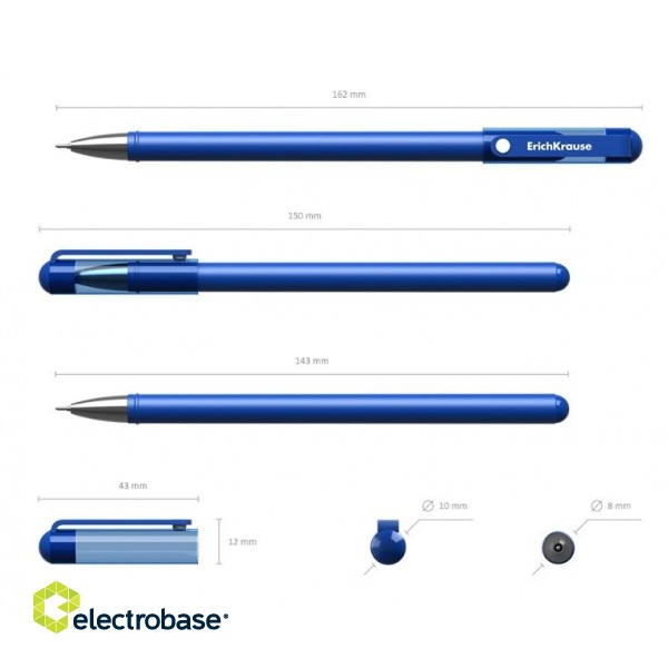 Gēla pildspalva ErichKrause G-SOFT, 0.38mm, zila image 2