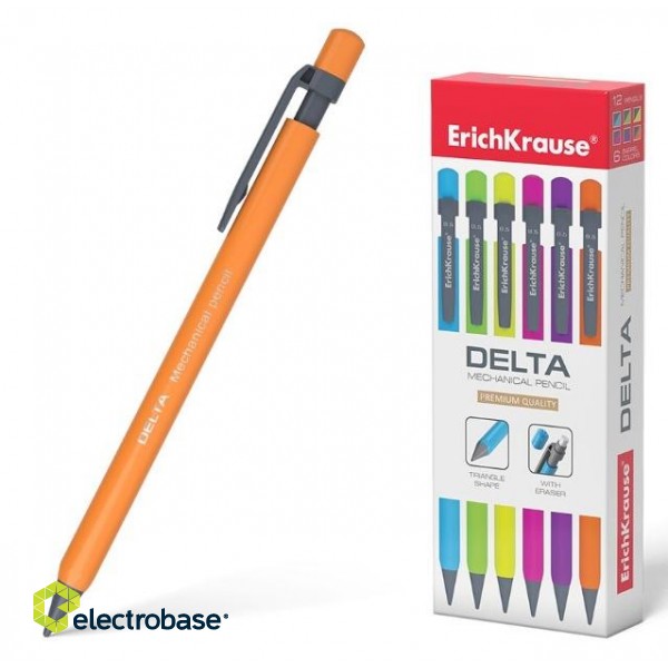 Автоматический карандаш ErichKrause DELTA, 0.5мм, HB, асорти фото 1