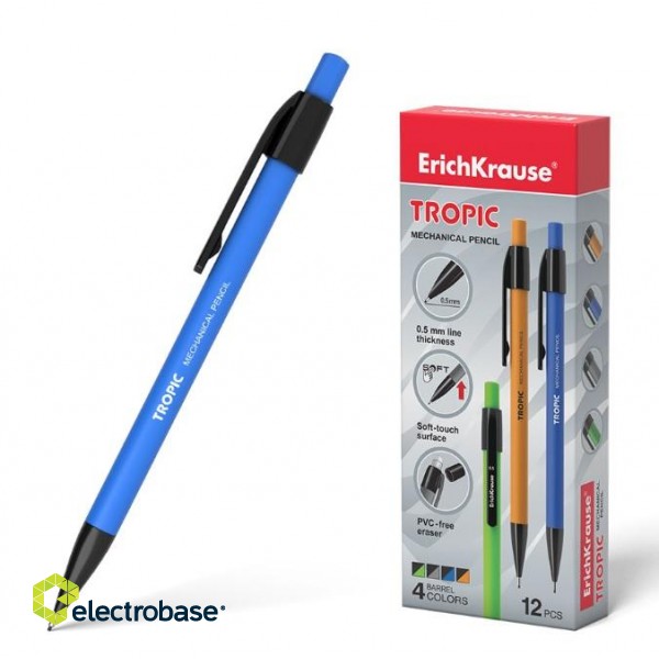 Автоматический карандаш ErichKrause TROPIC, 0.5мм, HB, ассорти фото 1