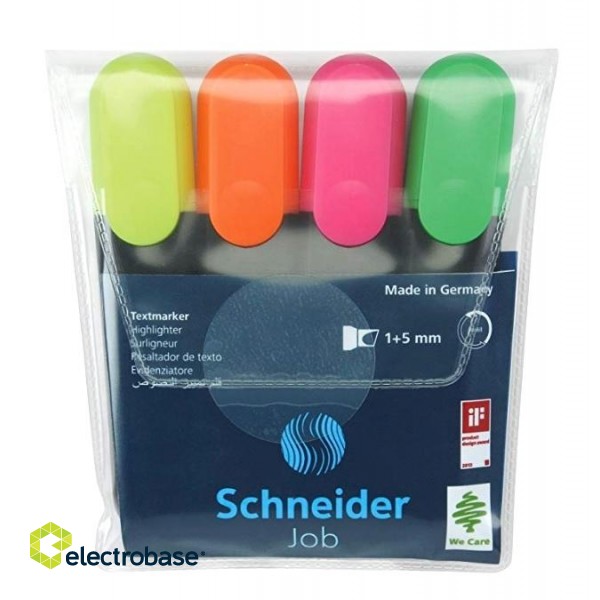 Комплект текстовых маркеров Schneider Job, 1-5мм, 4 цвета фото 1