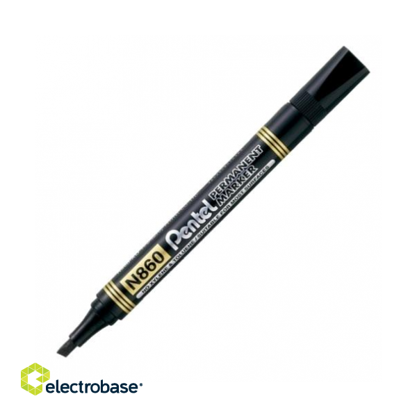 Перманентный маркер Pentel N860, 1.8-4.5мм, скошенный наконечник, черный
