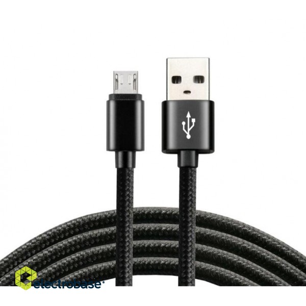 Kabelis USB/micro USB everActive CBB-1.2MB, 1.2m, 2.4A, melns image 2