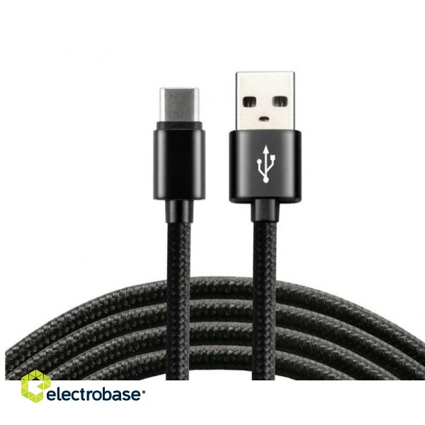 Kabelis USB/USB-C everActive CBB-1.2CB, 1.2m, 3.0A, melns image 2
