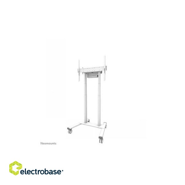 NEOMOUNTS BY NEWSTAR MOTORISED MOBILE FLOOR STAND - VESA 100X100 UP TO 800X600 WHITE image 1