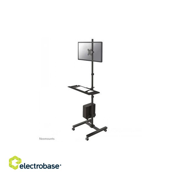 NEWSTAR MOBILE WORKPLACE FLOOR STAND (MONITOR, KEYBOARD/MOUSE & PC) 10-32" BLACK фото 1