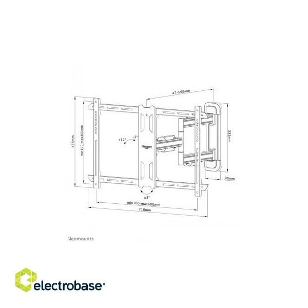 NEOMOUNTS SELECT SCREEN WALL MOUNT (FULL MOTION, 3 PIVOTS, VESA 600X400) фото 8