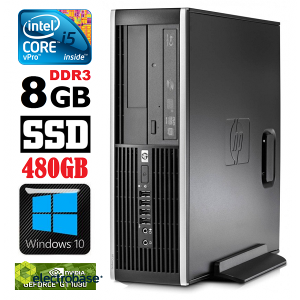 HP 8100 Elite SFF i5-650 8GB 480SSD GT1030 2GB DVD WIN10 image 1