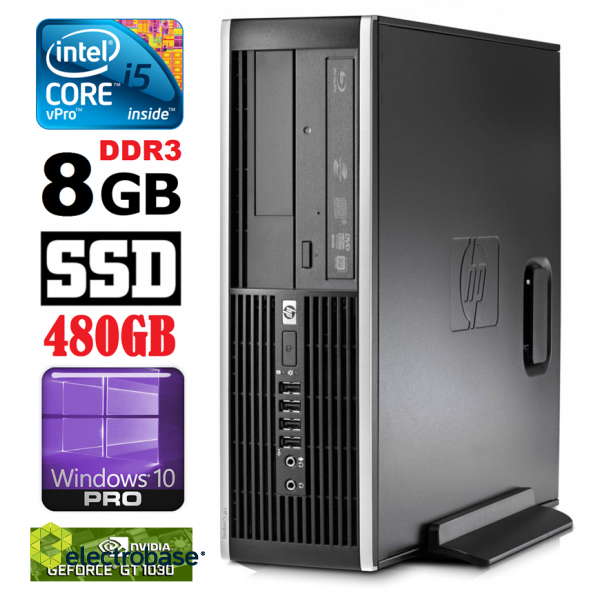 HP 8100 Elite SFF i5-650 8GB 480SSD GT1030 2GB DVD WIN10Pro image 1