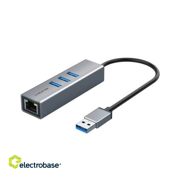 Премиум aдаптер USB 3.0  - USB 3.0 (3 Ports) + RJ45, 0.15m