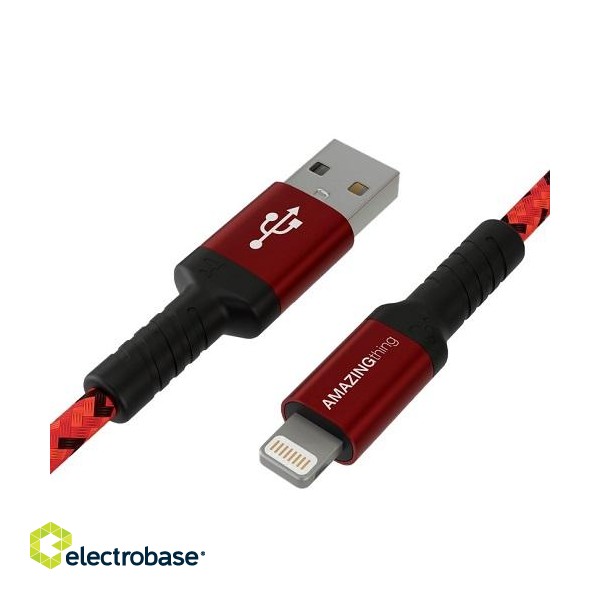 Кабель премиум-класса с сертификацией MFI USB - Lightning (красный, 1.2м)