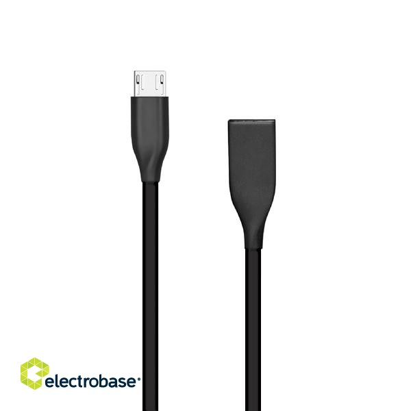 Silicone cable USB - Micro USB (black, 2m)