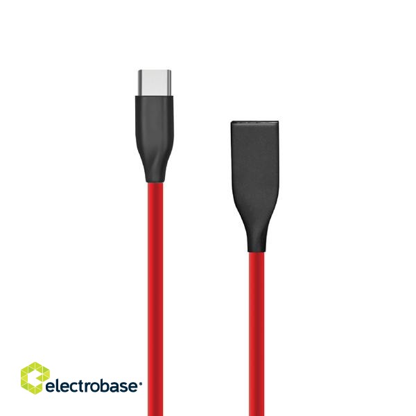 Silicone cable USB - USB-C (red, 2m)