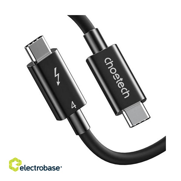 Cable CHOETECH Thunderbolt 4, USB-C to USB-C, 40Gbps, 100W, 20V/ 5A, 8K/ 60Hz, 0.8m