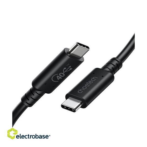 Кабель CHOETECH USB4, Type-C - Type-C, 40Gbps, 100W, 20V/ 5A, 8K/ 60HZ, 0.8m