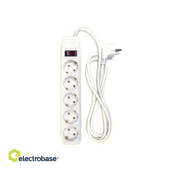 Extension cord 1.8m, 5 sockets, with switch