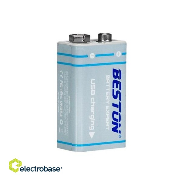 Rechargeable 9V batterry with USB C, 1000mAh, Li-Ion