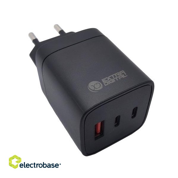 Charger EXTRA DIGITAL GaN 2x USB Type-C, USB Type-A: 65W, PPS