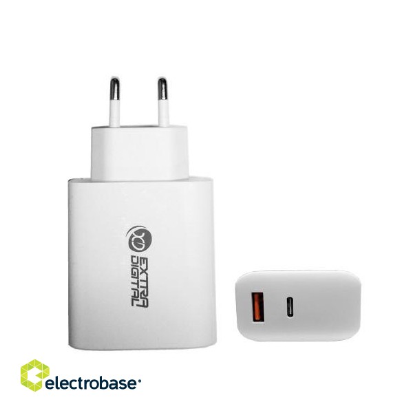 Charger EXTRA DIGITAL GaN USB Type-C, USB Type-A: 65W, PPS