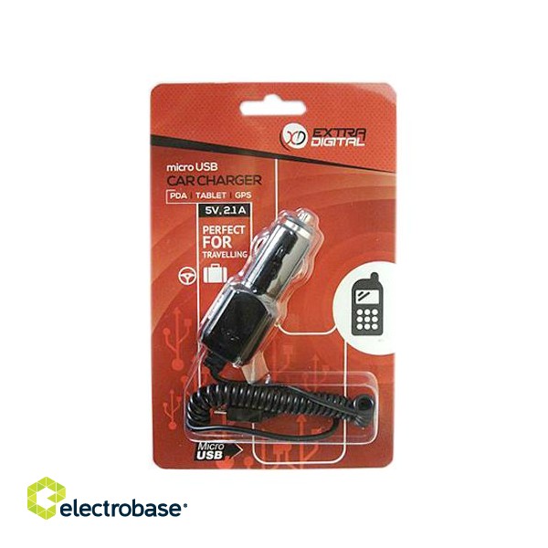 Автомобильное зарядное устройство USB Micro, 2.1A