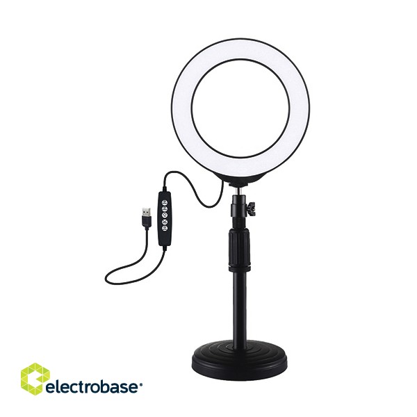 LED Ring Lamp 16cm With Desktop Mount Up to 33cm, USB, RGBW