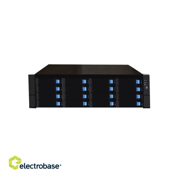 Data storage server 16xHDD 3.5", 3U 19" rack G3900, 8GB ram, 128gb M2