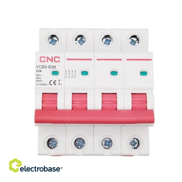 Miniature Circuit Breaker, 4P, 16A, Class C, 6kA