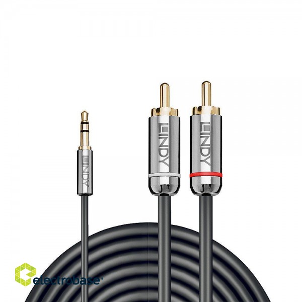 CABLE AUDIO 3.5MM TO PHONO 2M/CROMO 35334 LINDY image 1