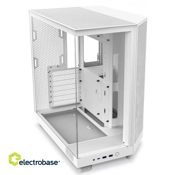 Case|NZXT|H6 Flow RGB|MidiTower|Case product features Transparent panel|Not included|ATX|MicroATX|MiniITX|Colour White|CC-H61FW-R1 image 2