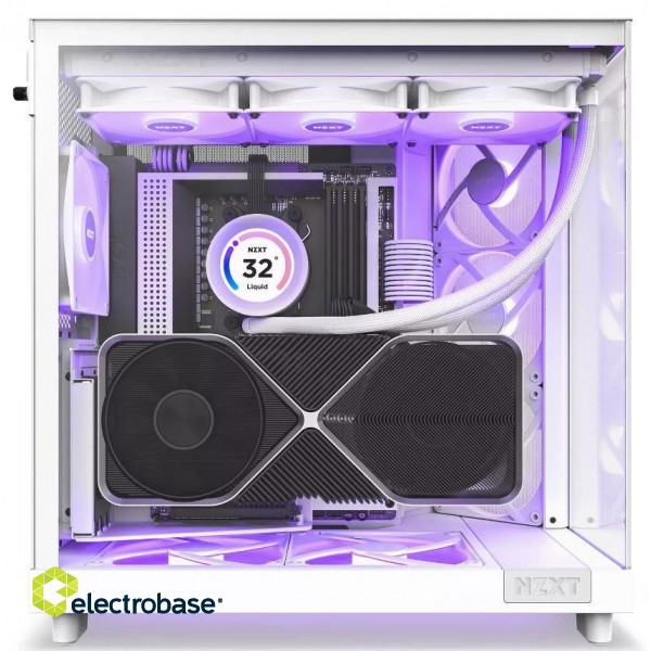 Case|NZXT|H6 Flow RGB|MidiTower|Case product features Transparent panel|Not included|ATX|MicroATX|MiniITX|Colour White|CC-H61FW-R1 image 7