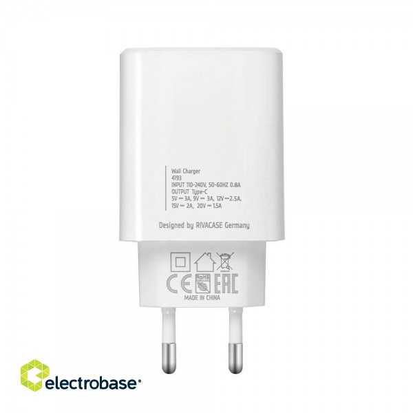 MOBILE CHARGER WALL/WHITE PS4193 RIVACASE image 4