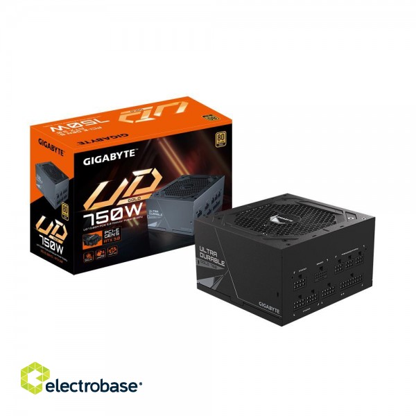 Power Supply|GIGABYTE|750 Watts|Efficiency 80 PLUS GOLD|PFC Active|MTBF 100000 hours|GP-UD750GMPG5 image 1
