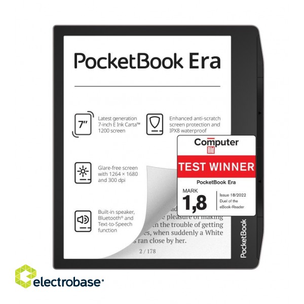 E-Reader|POCKETBOOK|Era|7"|1264x1680|1xUSB-C|Bluetooth|Silver|PB700-U-16-WW image 1
