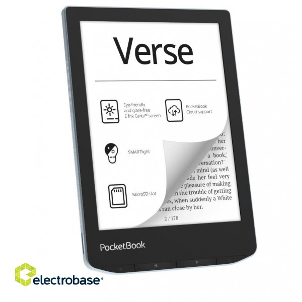 E-Reader|POCKETBOOK|Verse|6"|1024x758|1xUSB-C|Micro SD|Wireless LAN|Blue|PB629-2-WW image 1