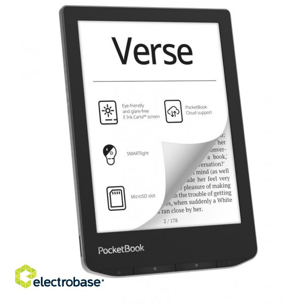 E-Reader|POCKETBOOK|Verse|6"|1024x758|1xUSB-C|Micro SD|Wireless LAN|Grey|PB629-M-WW image 1