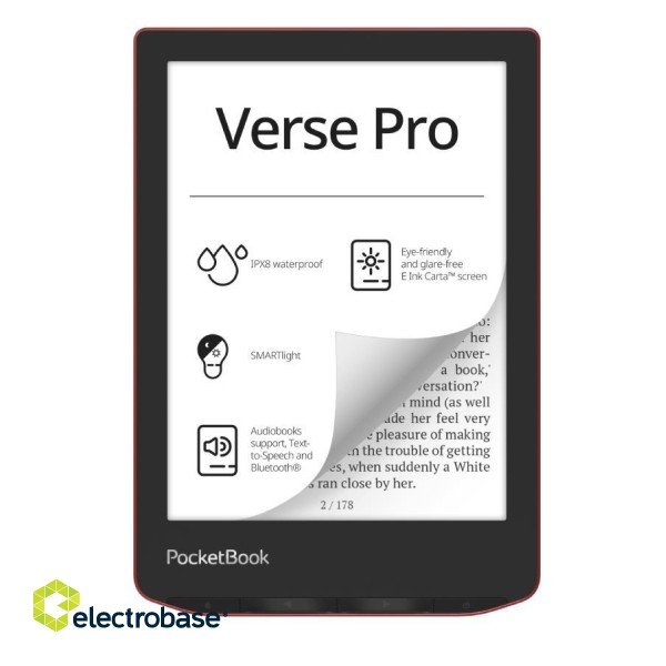E-Reader|POCKETBOOK|Verse Pro|6"|1072x1448|1xUSB-C|Wireless LAN|Bluetooth|Red|PB634-3-WW image 1