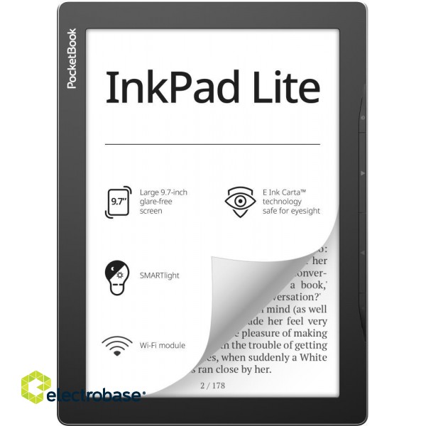 E-Reader|POCKETBOOK|InkPad Lite|9.7"|1200x825|1xUSB type C|Micro SD|Wireless LAN 802.11b/g/n|Grey|PB970-M-WW image 1