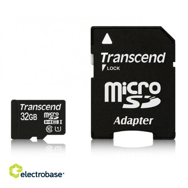 MEMORY MICRO SDHC 32GB W/ADAPT/CLASS10 TS32GUSDU1 TRANSCEND paveikslėlis 3