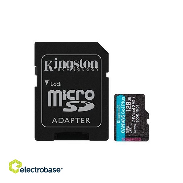 MEMORY MICRO SDXC 128GB UHS-I/W/ADAPTER SDCG3/128GB KINGSTON фото 1