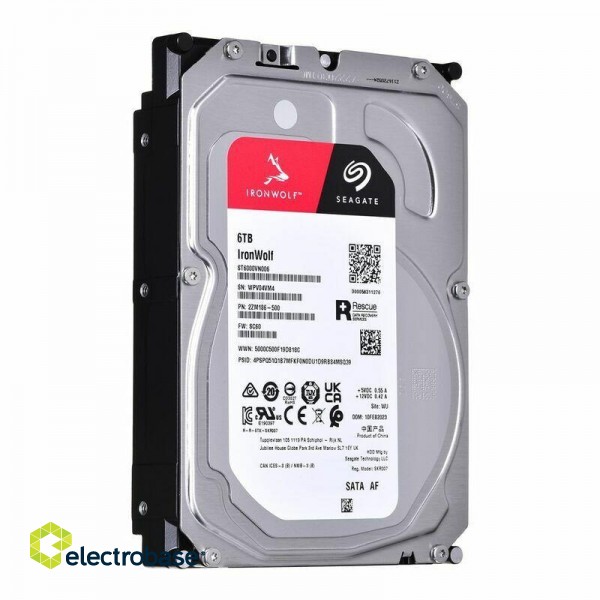 HDD|SEAGATE|IronWolf|6TB|SATA|256 MB|5400 rpm|Discs/Heads 4/8|3,5"|ST6000VN006 paveikslėlis 1