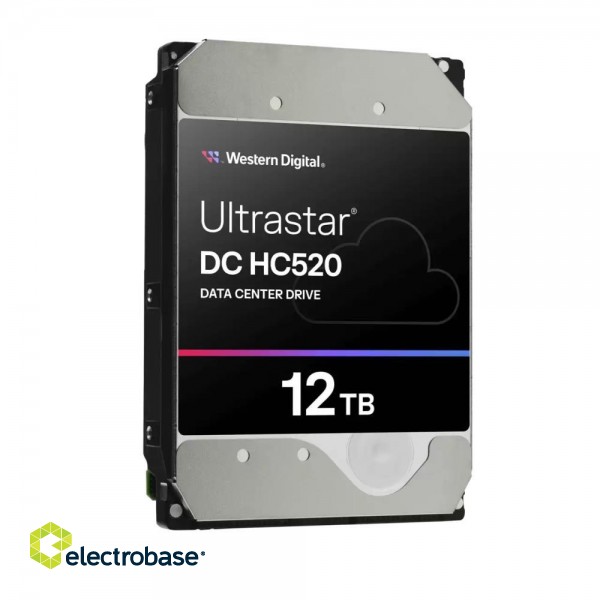 HDD|WESTERN DIGITAL ULTRASTAR|Ultrastar DC HC520|HUH721212ALE604|12TB|SATA 3.0|256 MB|7200 rpm|3,5"|0F30146 paveikslėlis 3