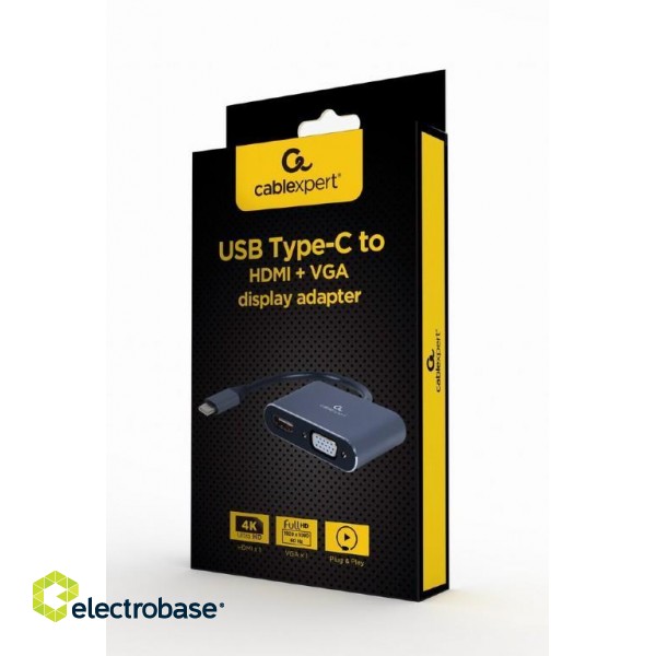 I/O ADAPTER USB-C TO HDMI/VGA/A-USB3C-HDMIVGA-01 GEMBIRD image 1