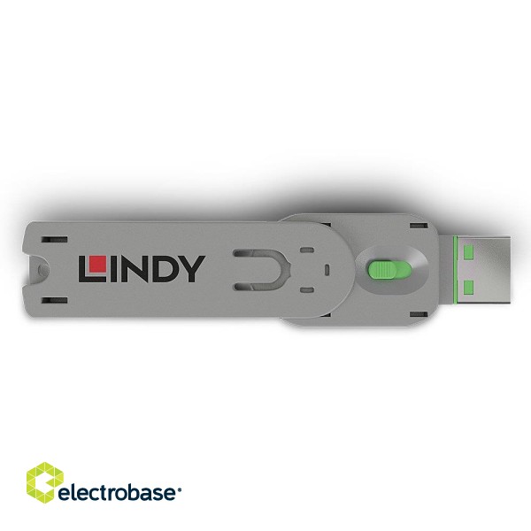 USB PORT BLOCKER KEY/GREEN 40621 LINDY image 2