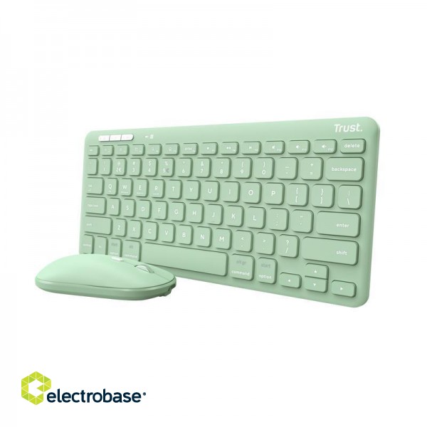 KEYBOARD +MOUSE WRL LYRA/GREEN 24942 TRUST image 1