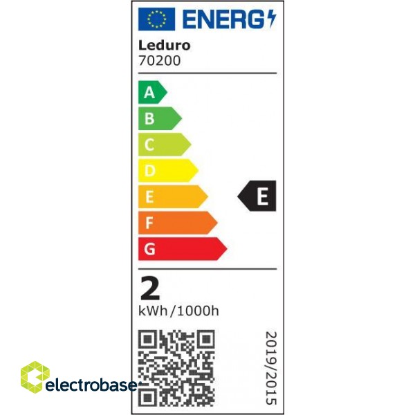 Light Bulb|LEDURO|Power consumption 2 Watts|Luminous flux 220 Lumen|3000 K|220-240V|Beam angle 300 degrees|70200 image 2